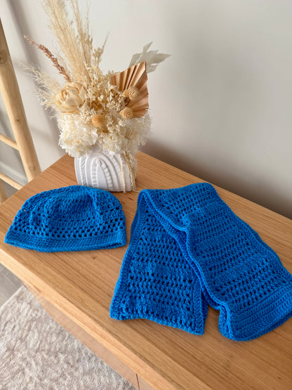 Blue Beret & Scarf Set