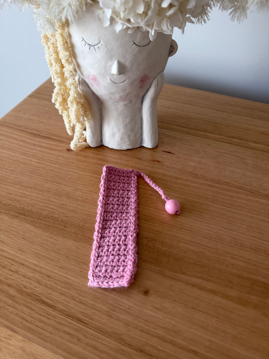 Pink Crochet Bookmark