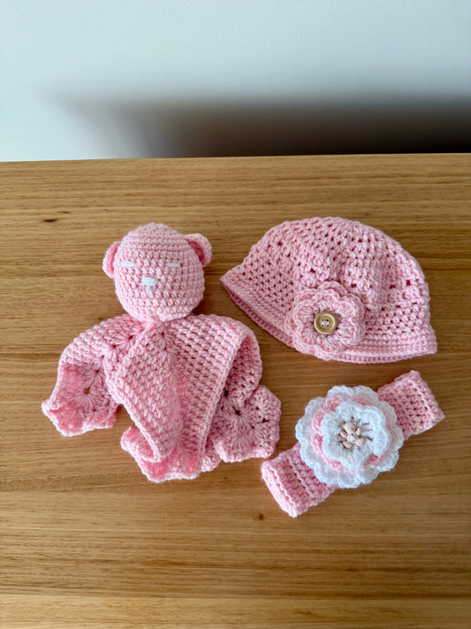 3 Piece Crochet Baby Set