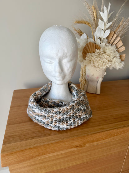 Neutral Crochet Wrap-Around Scarf
