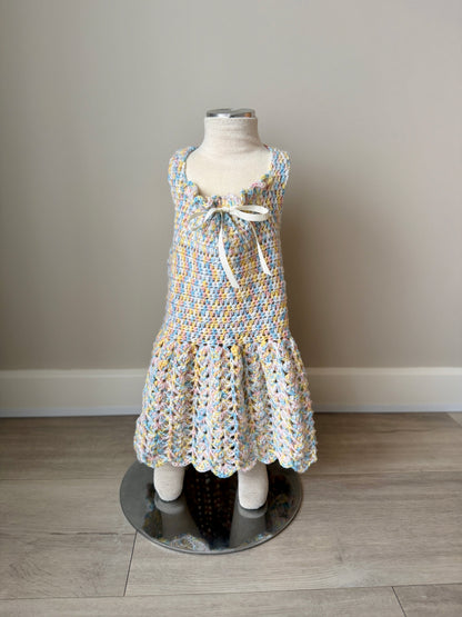 Chelsea Multi-Colour Crochet Dress + Headband
