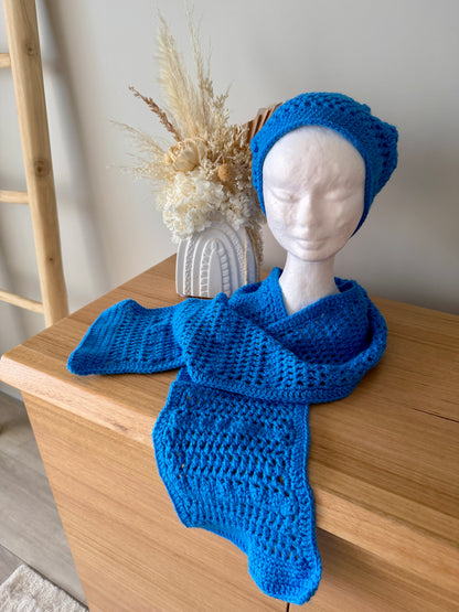 Blue Beret & Scarf Set