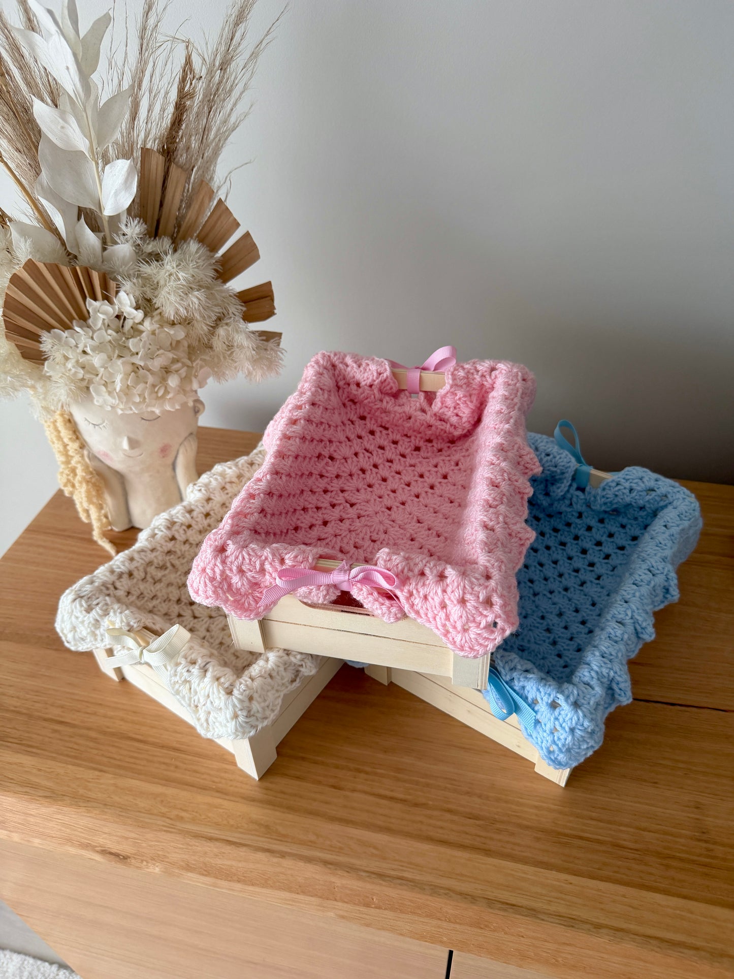 Nappy box | Pink Crochet Insert