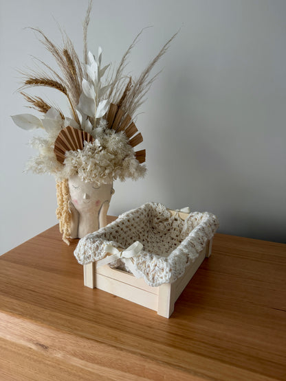 Nappy Box | Crochet Cream/Beige