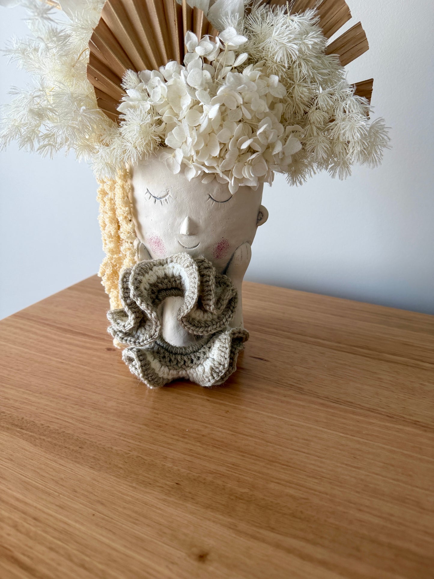 Beige & Cream Crochet Hair Scrunchie