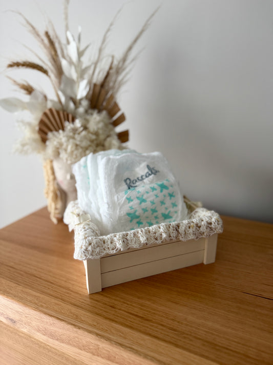 Nappy Box | Crochet Cream/Beige