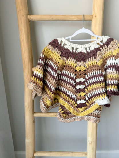 Multi-Coloured Adult Crochet Poncho