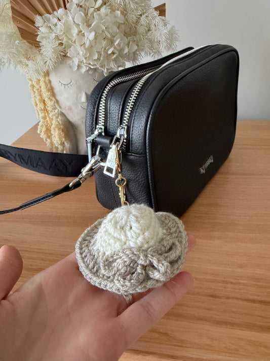 Hat with Bow Crochet Key Chain