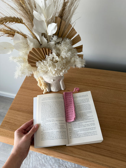 Pink Crochet Bookmark