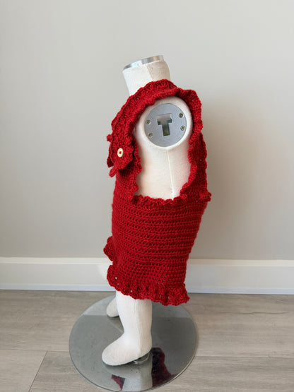 Mia Red Crochet Playsuit