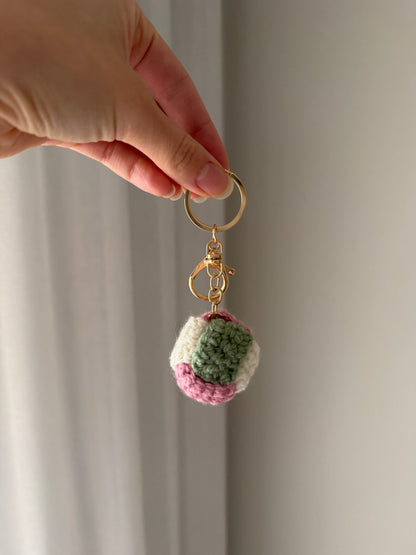 Multi Coloured Crochet Ball Key Chain