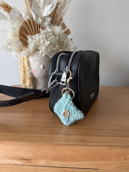 Aqua Crochet Purse Key Chain