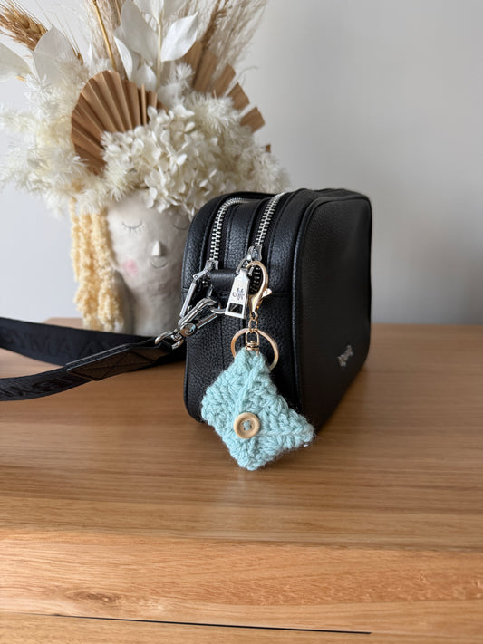 Aqua Crochet Purse Key Chain