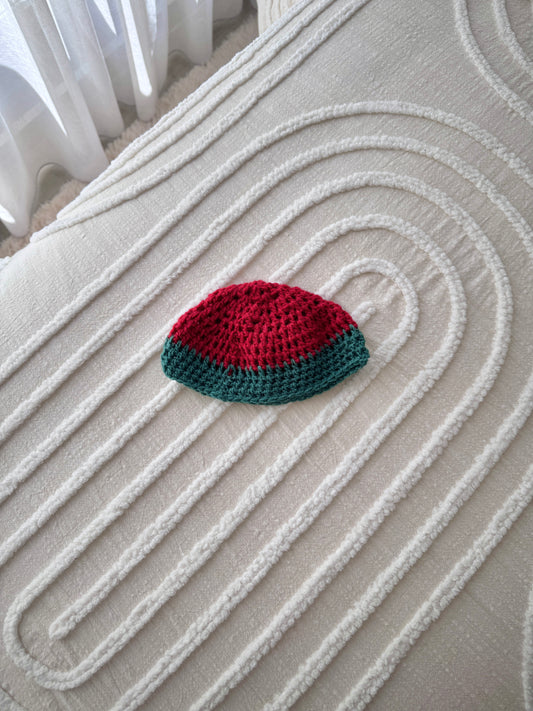 Baby Unisex Green & Red Christmas Beret