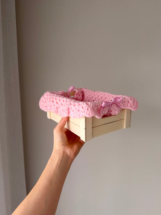 Nappy box | Pink Crochet Insert