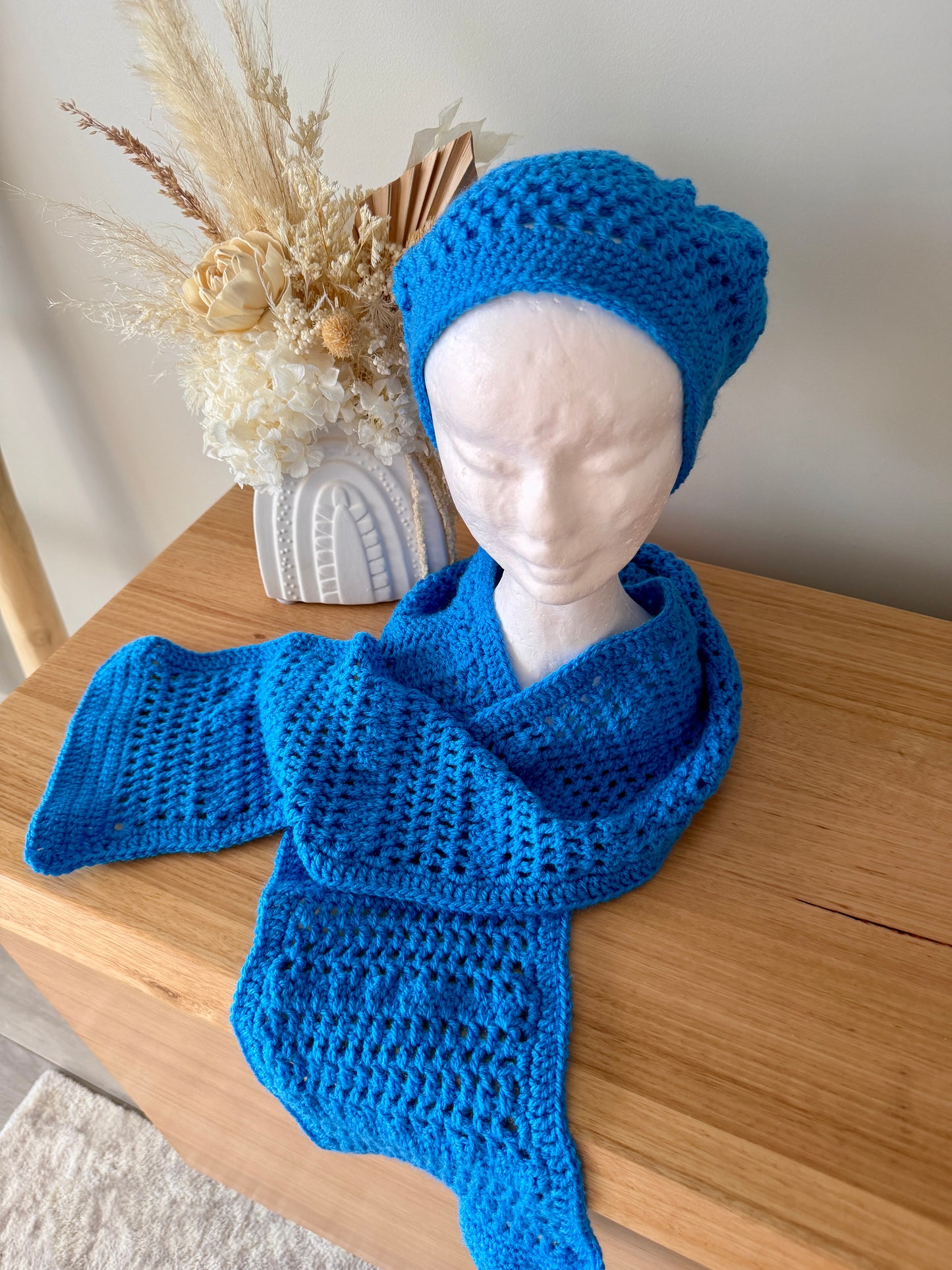 Blue Beret & Scarf Set