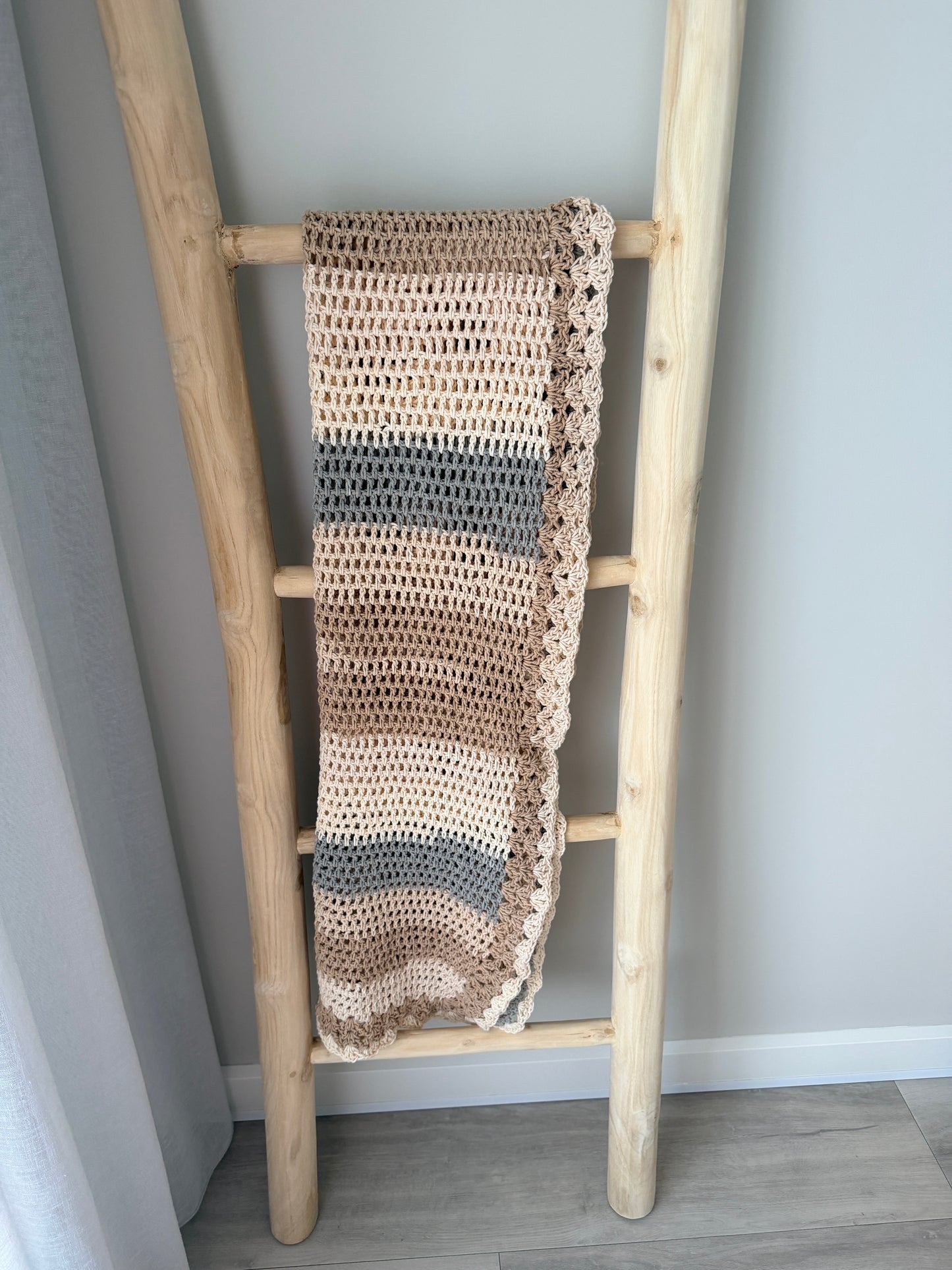 Neutal Multi-coloured Crochet Runner