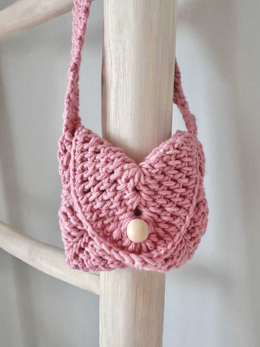 Pink Kids Mini Crochet Handbag