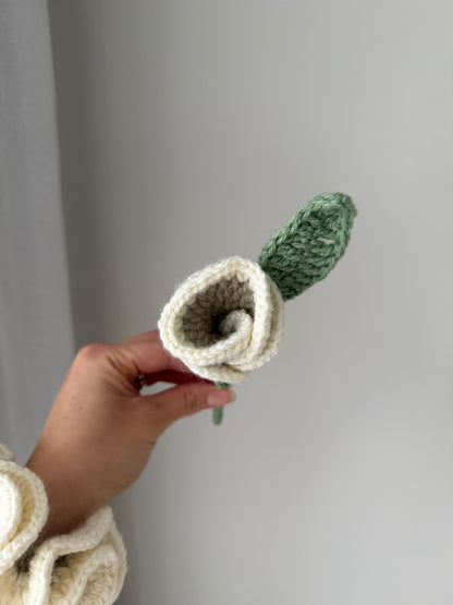 Cream & Beige Single Crochet Rose