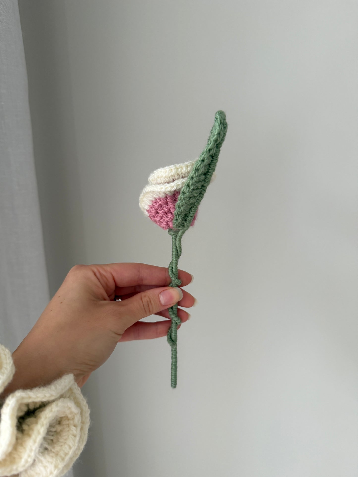 Pink & Cream Single Crochet Rose