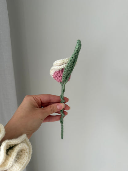 Pink & Cream Single Crochet Rose