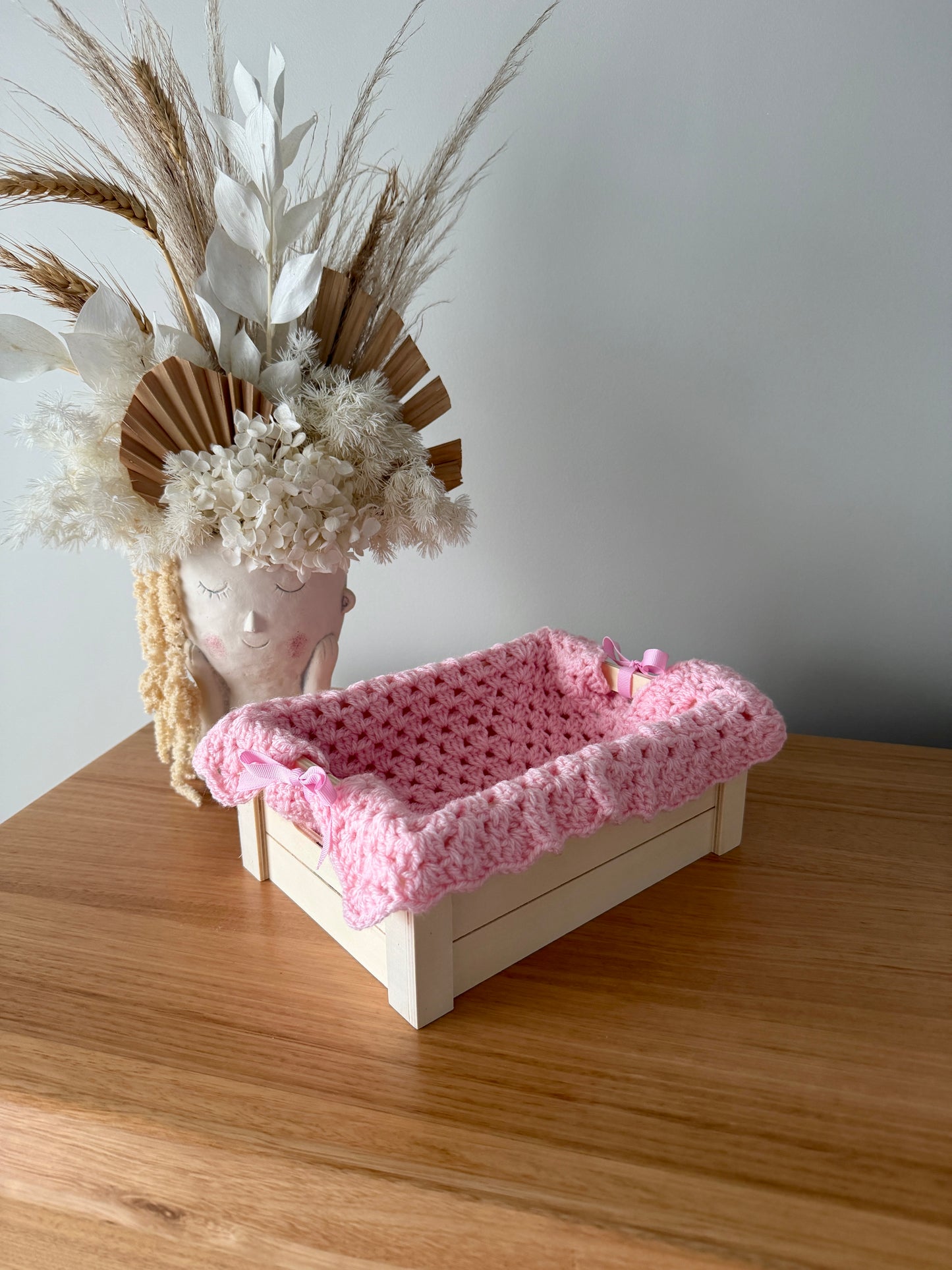 Nappy box | Pink Crochet Insert