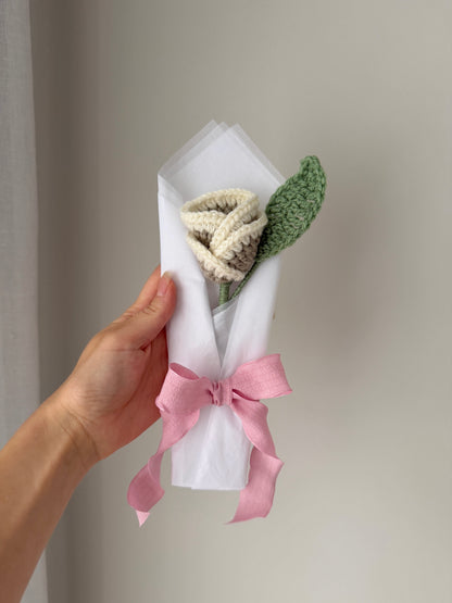 Pink & Cream Single Crochet Rose
