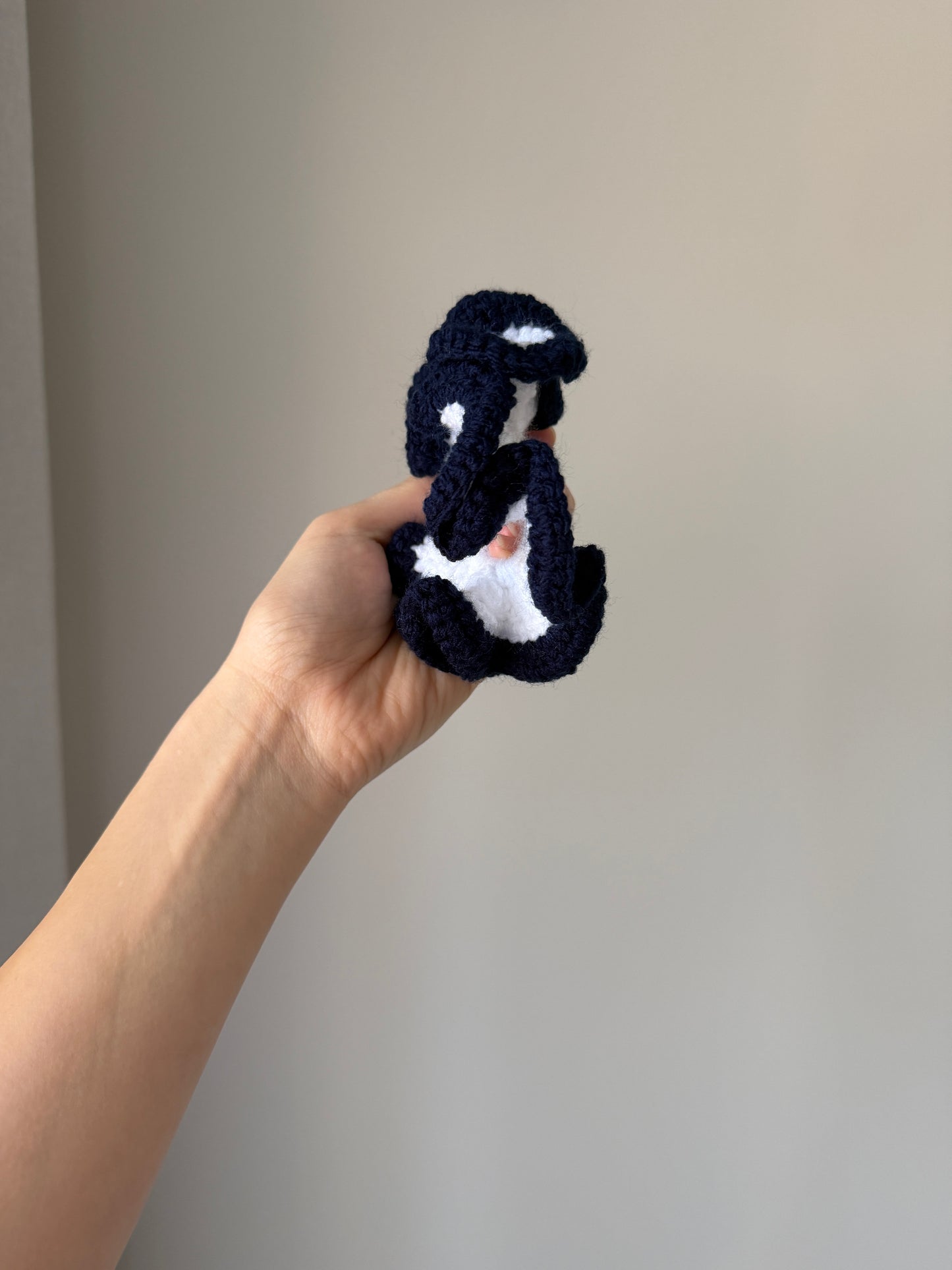 Blue & White Crochet Scrunchie