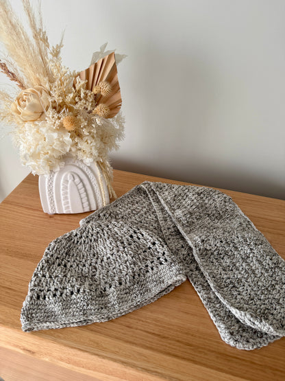 Grey Scarf & Beret Set