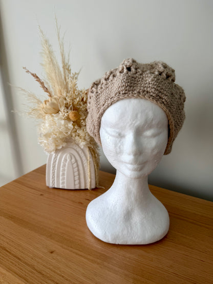 Women’s Crochet Beret | Beige