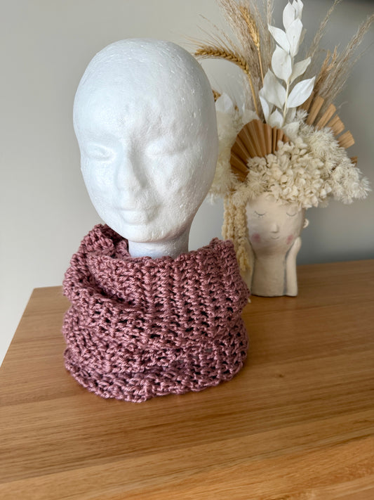 Maroon Crochet Wrap-Around Scarf