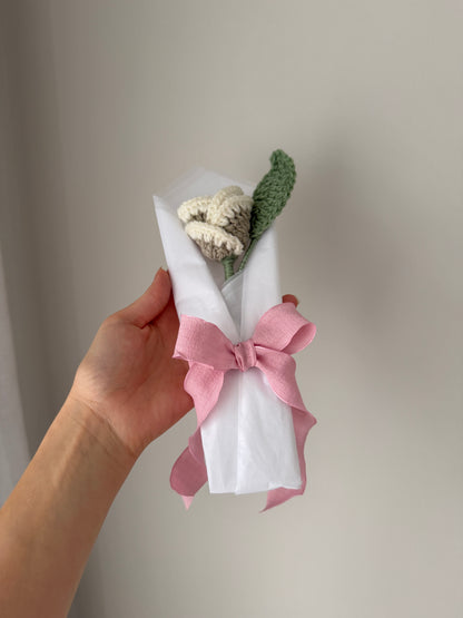 Cream & Beige Single Crochet Rose