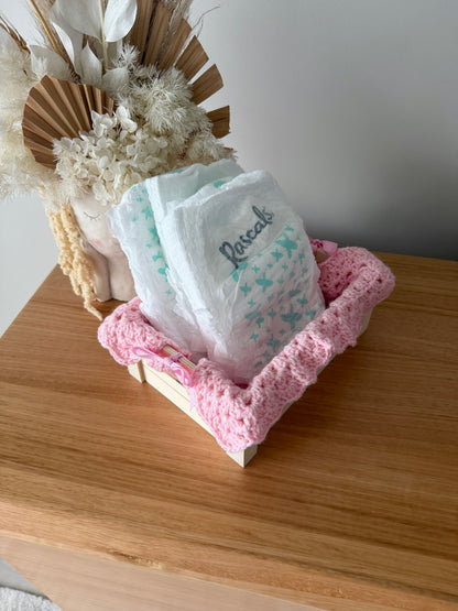 Nappy box | Pink Crochet Insert