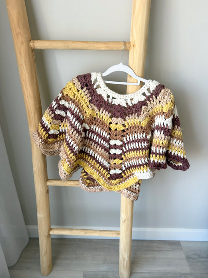 Multi-Coloured Adult Crochet Poncho