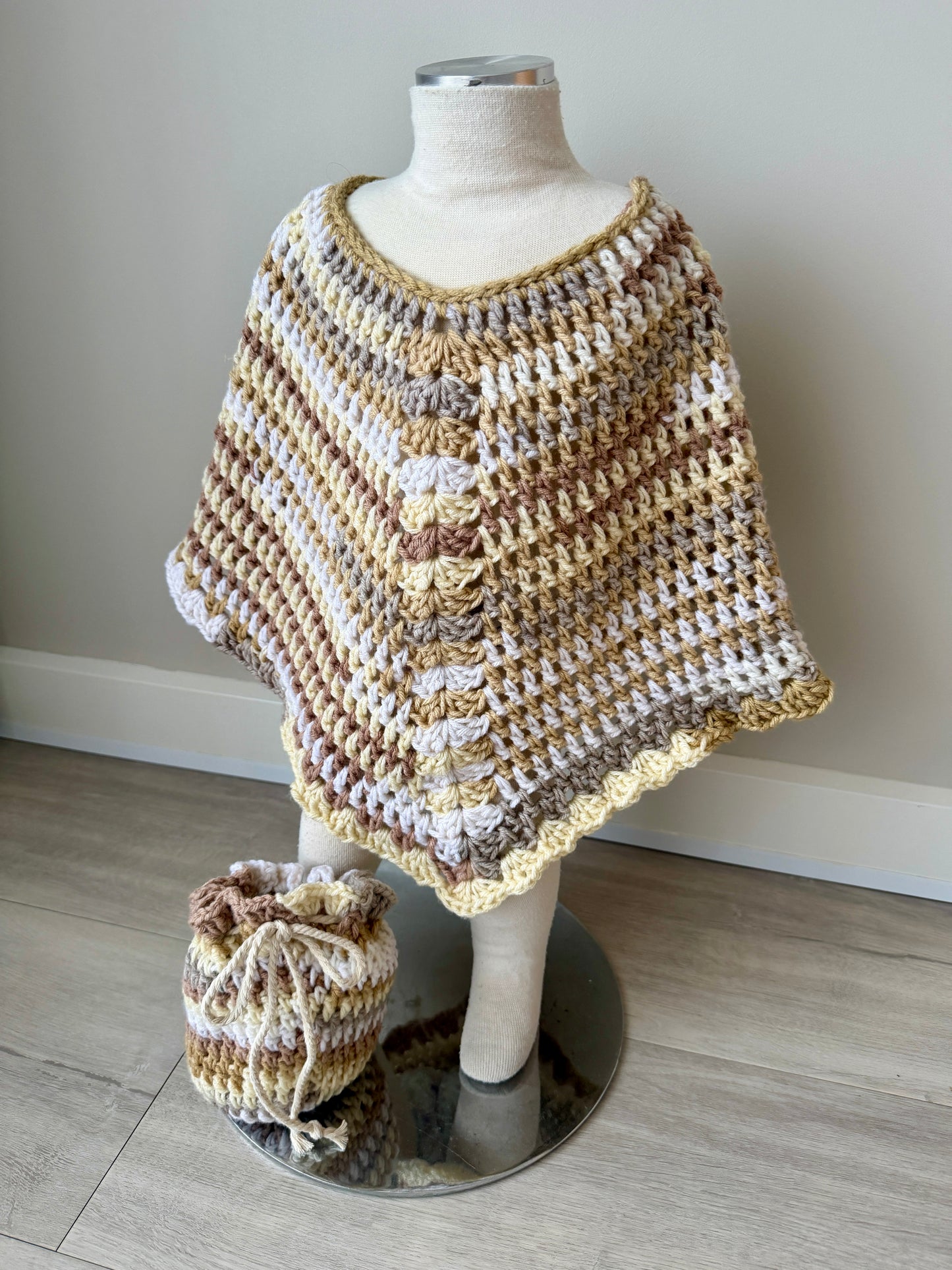 Gigi Crochet Poncho + Bag Set