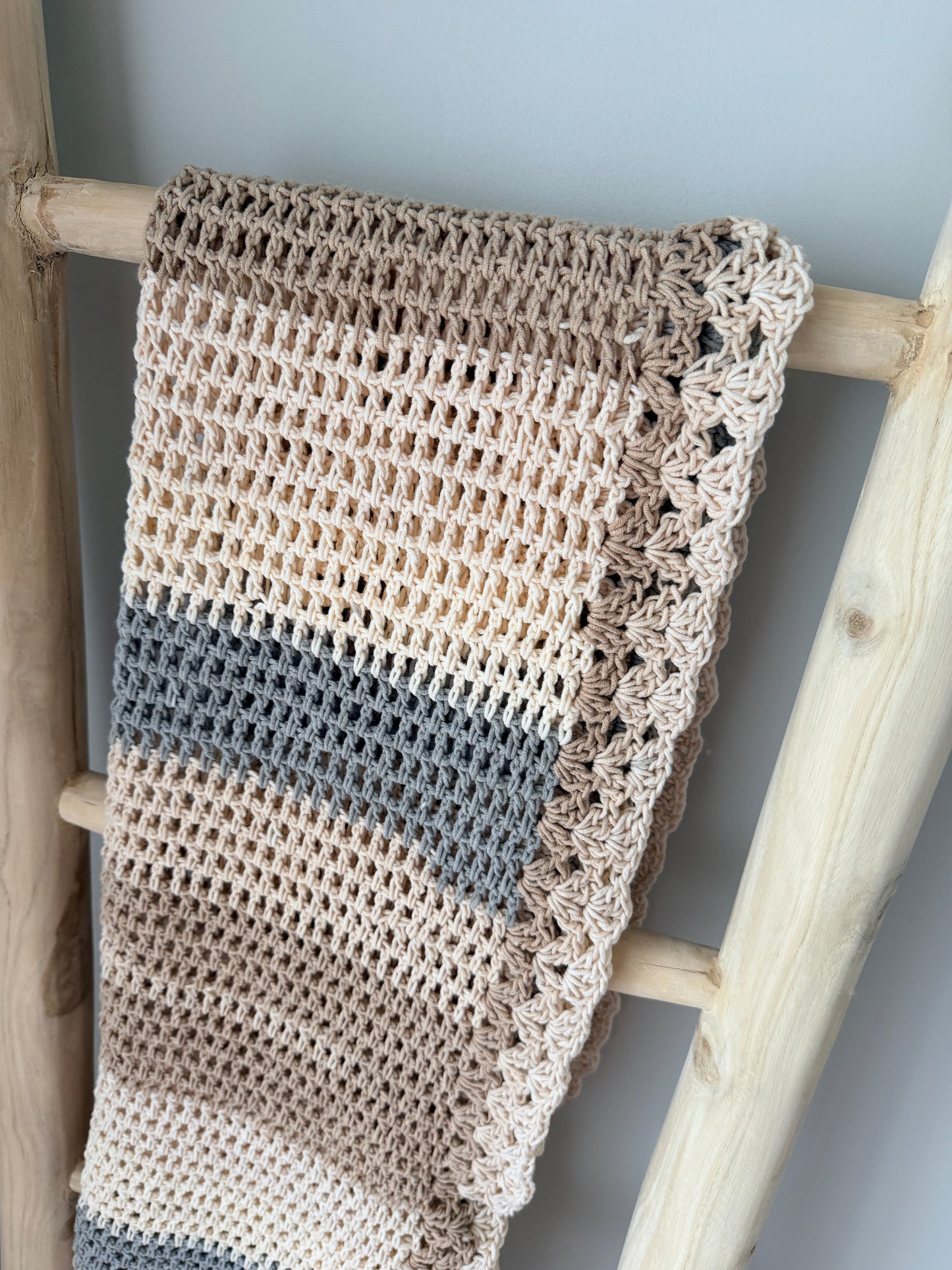Neutal Multi-coloured Crochet Runner