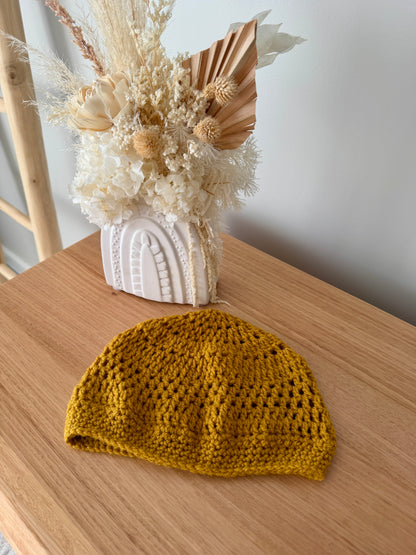Women’s Crochet Beret | Mustard