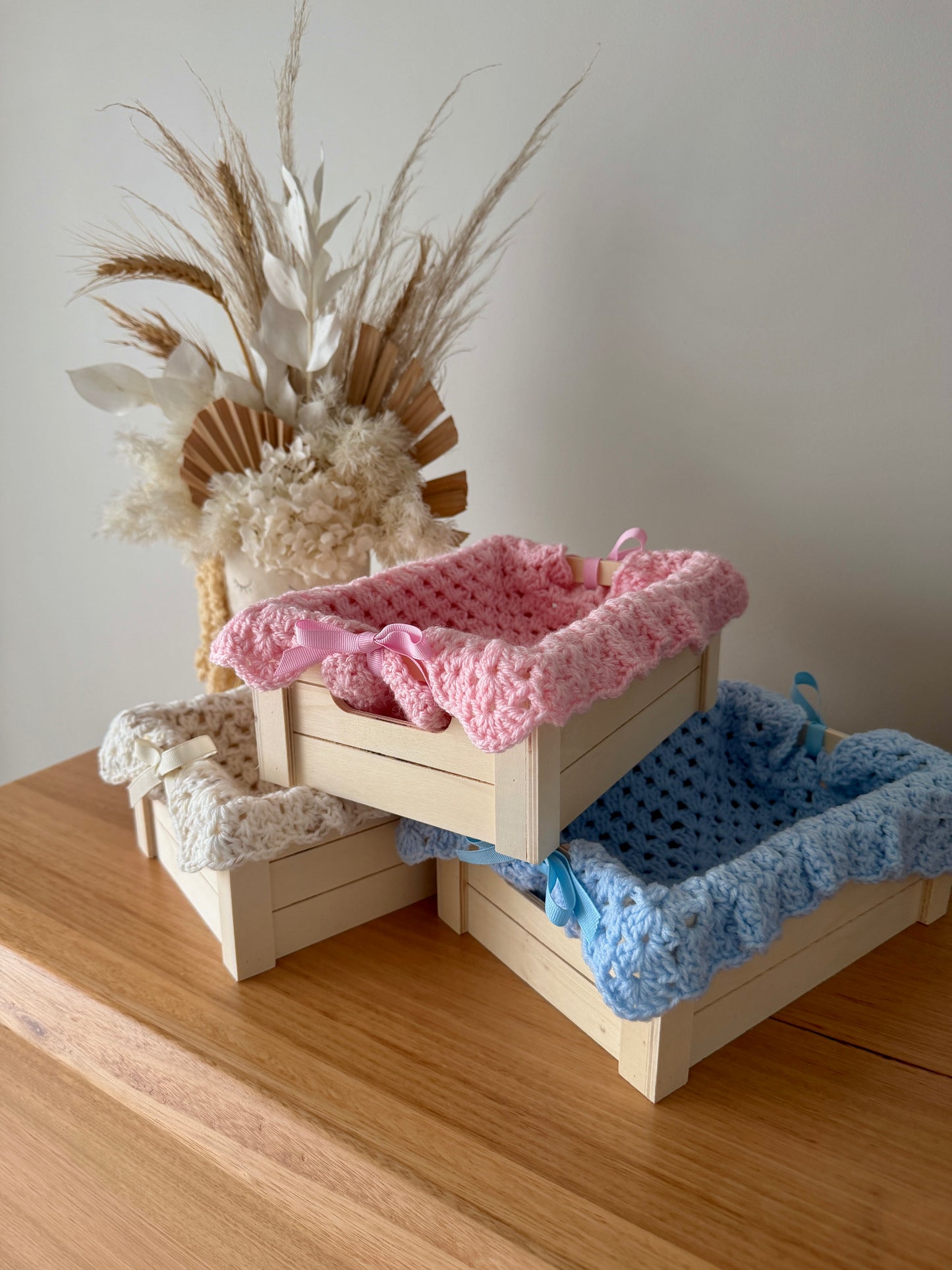 Nappy box | Pink Crochet Insert
