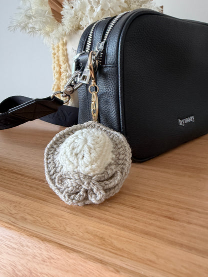 Hat with Bow Crochet Key Chain