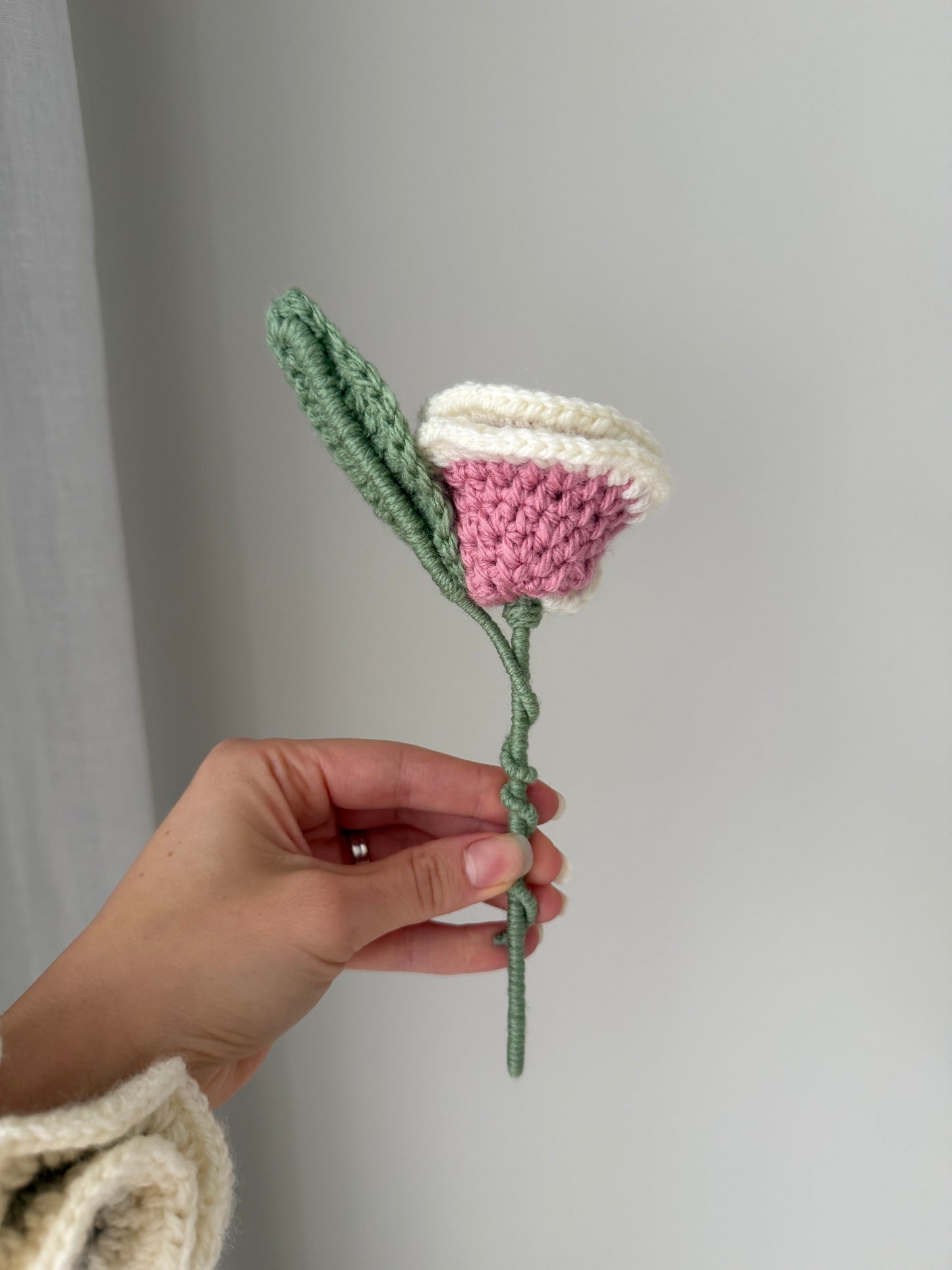Pink & Cream Single Crochet Rose