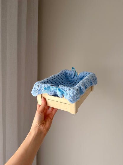 Nappy Box | Crochet Blue