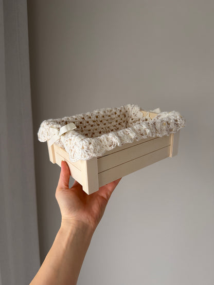 Nappy Box | Crochet Cream/Beige