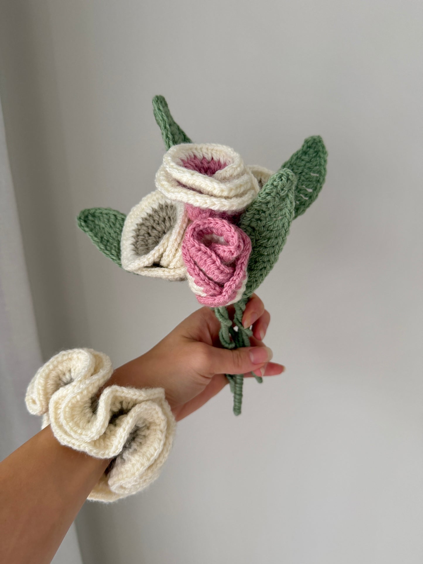 Pink & Cream Single Crochet Rose