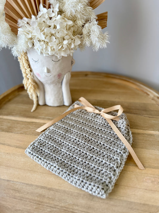 Crochet Pouch with Ribbon Tie