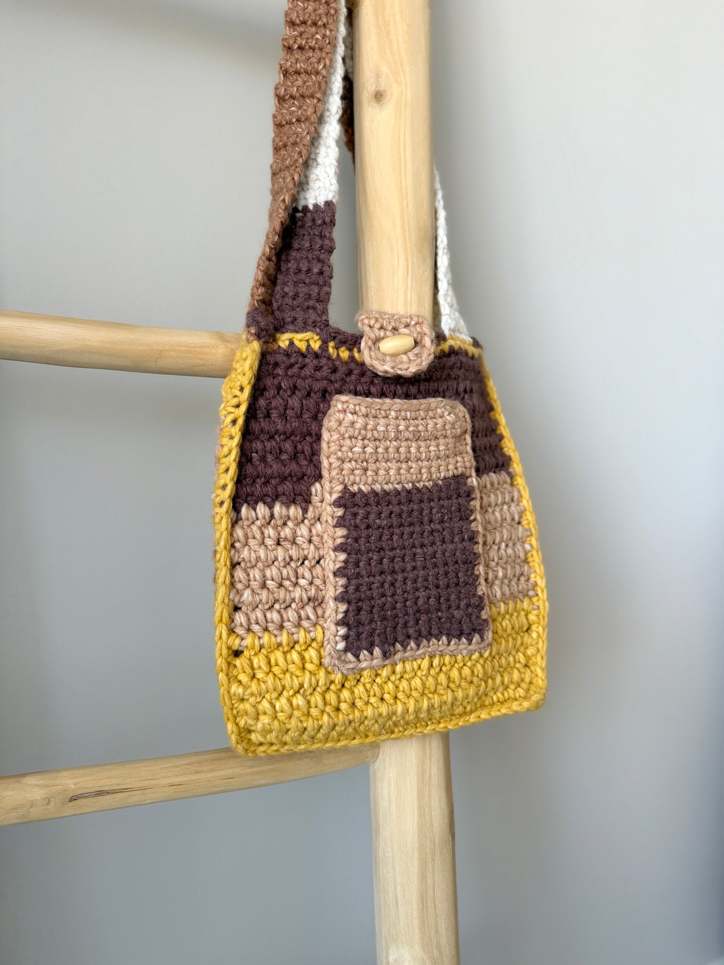 Multi-Coloured Crochet Handbag