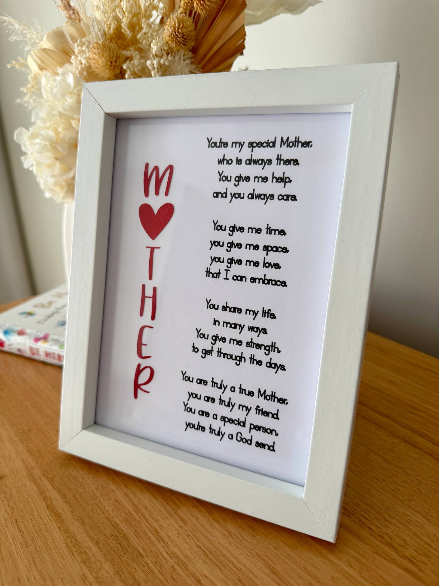 Framed Mother Poem 6x8in