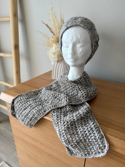Grey Scarf & Beret Set