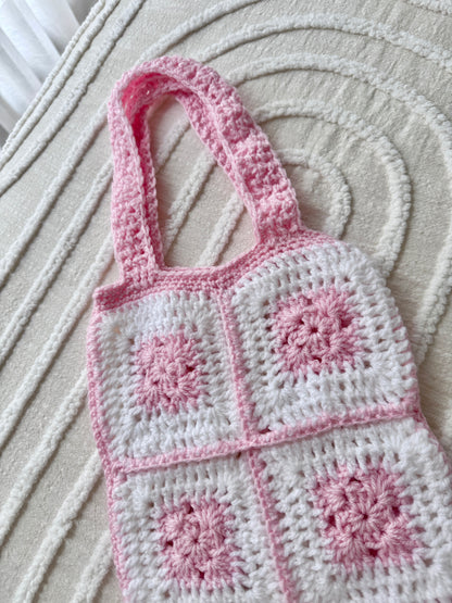Pink & White Tote Bag