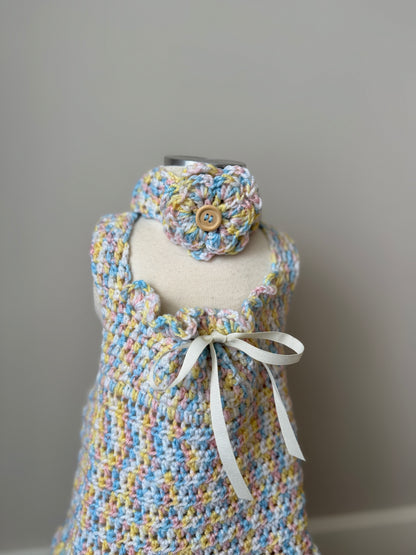 Chelsea Multi-Colour Crochet Dress + Headband
