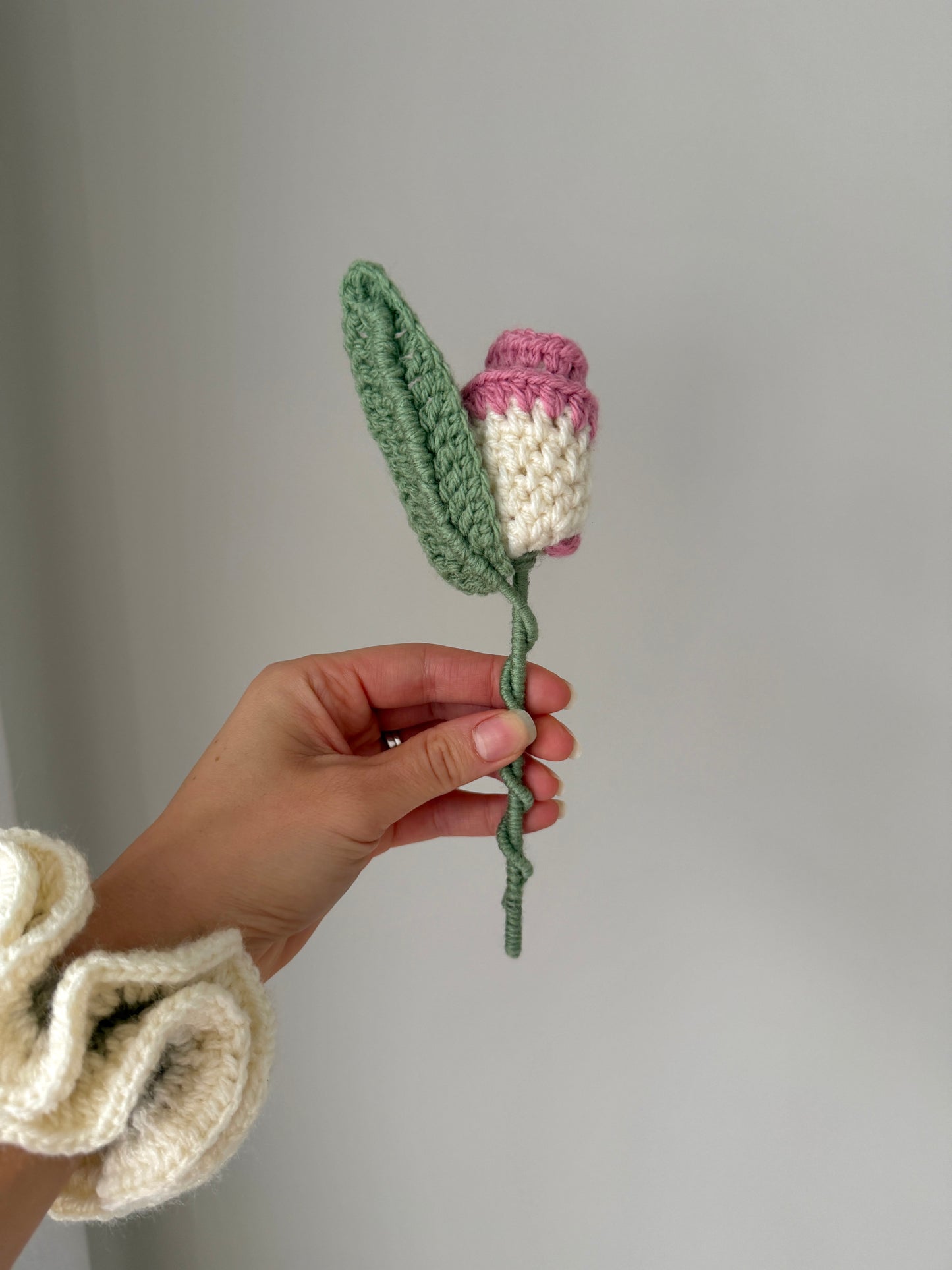 Pink & Cream Single Crochet Rose